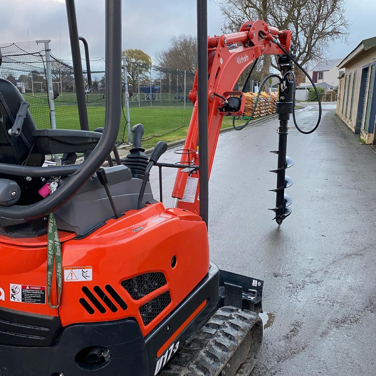 Digga PD Series auger drilling attachment fitted to a Kubota U17-3